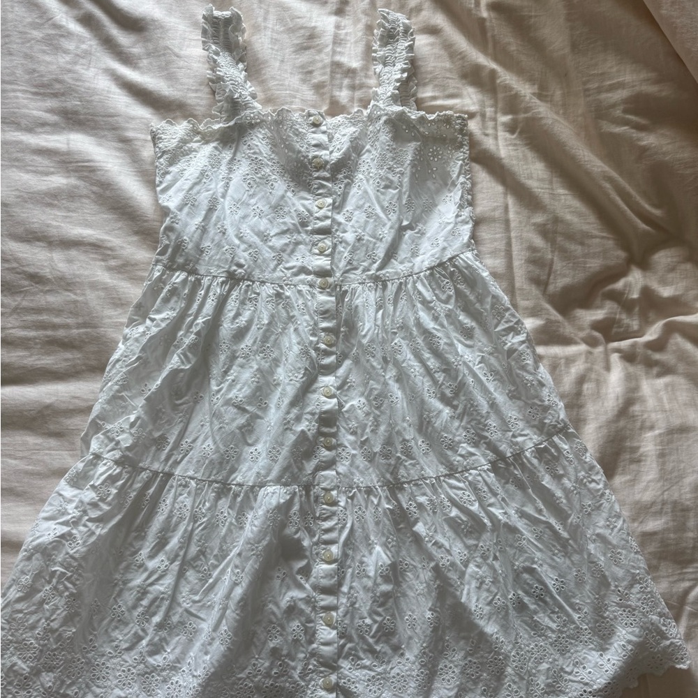 Charming White Eyelet Kids Dress